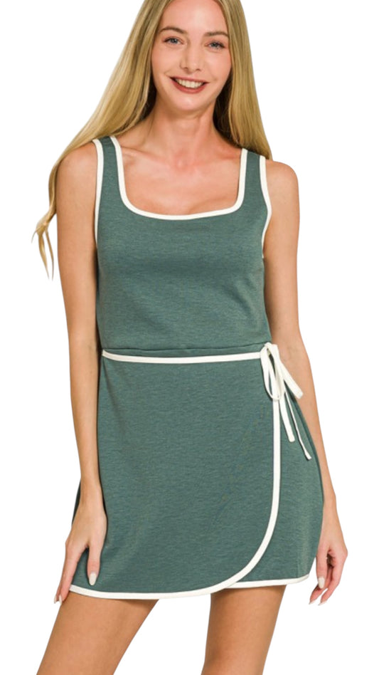 Scuba Mini Dress Romper