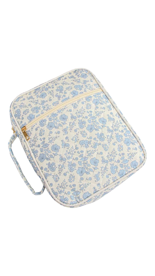 Blue Floral Bible Carrier