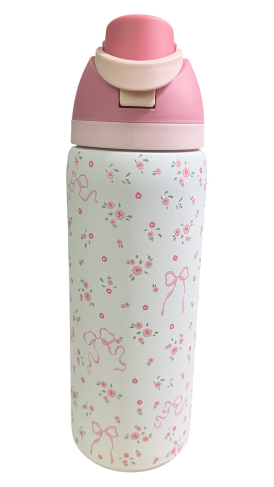 Floral Bow Water Bottle