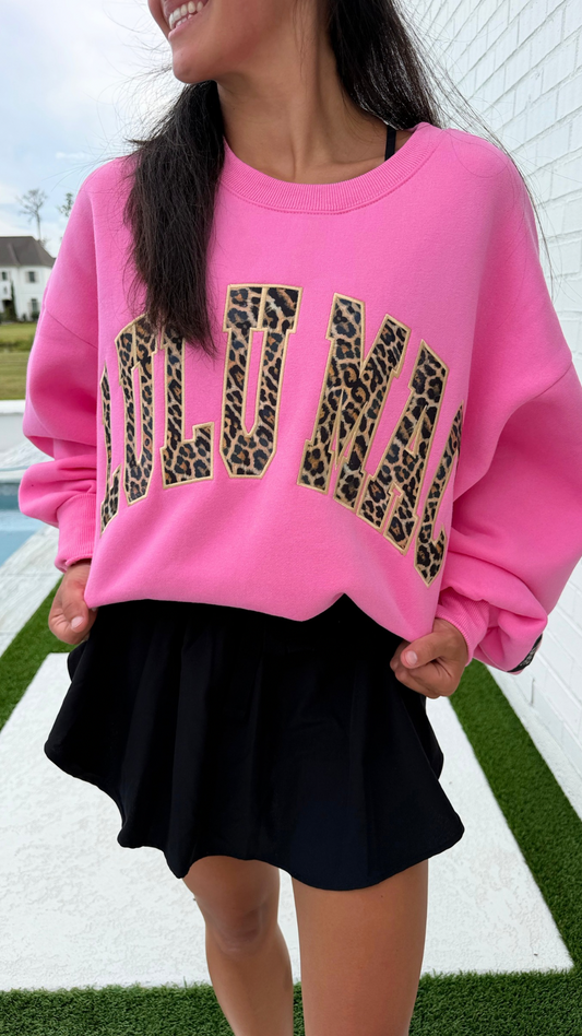 Lulu Mac Bubblegum Leopard Sweatshirt