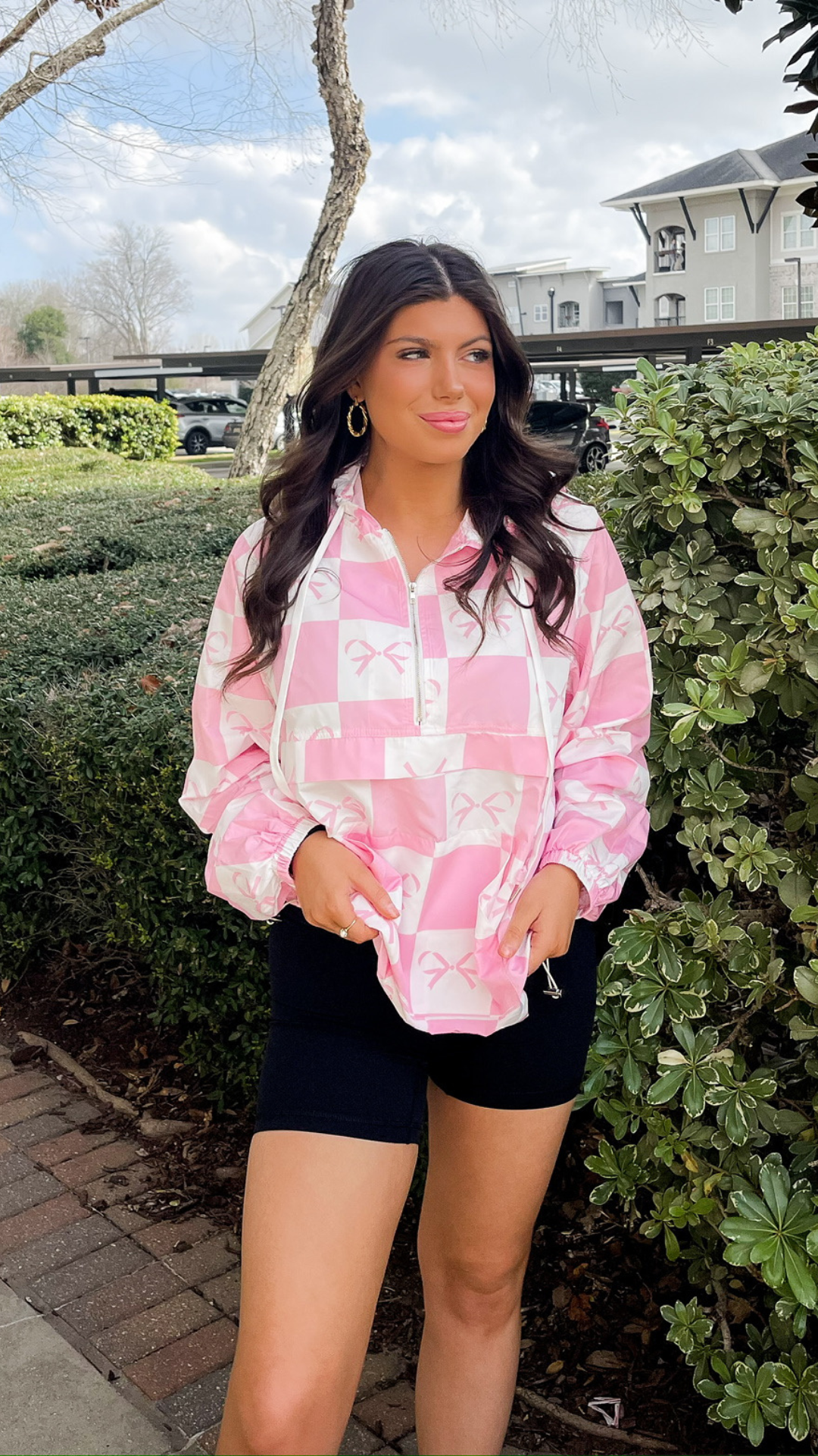 Coquette Checker Print Pullover