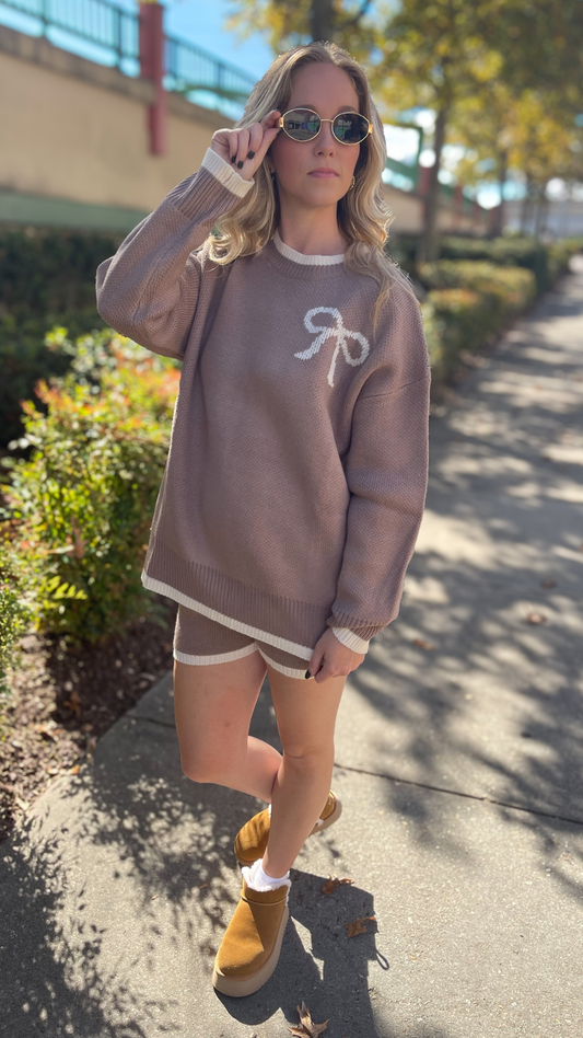 Bow Knit Lounge Set