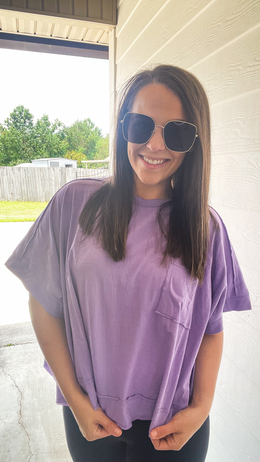 Exposed Seam Crop Tee