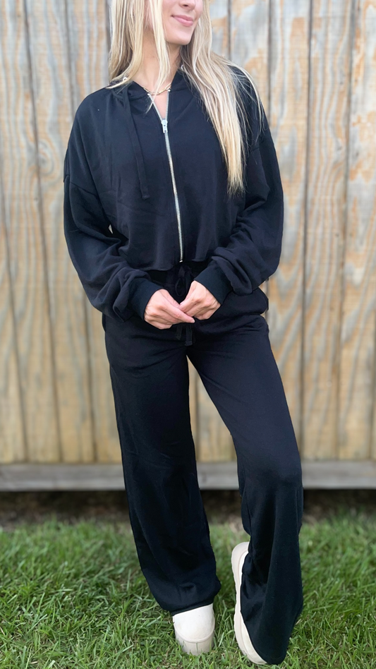 Crop Zip Up Terry Jacket