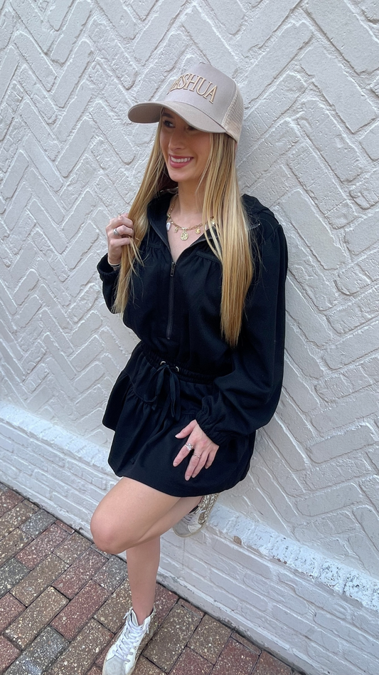 Long Sleeve Hooded Mini Dress