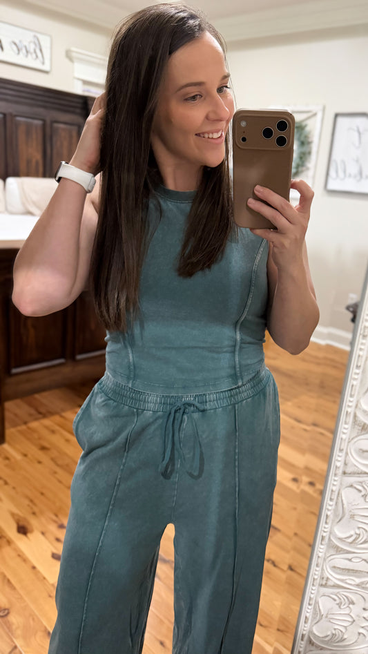 On The Go Washed Tank Set
