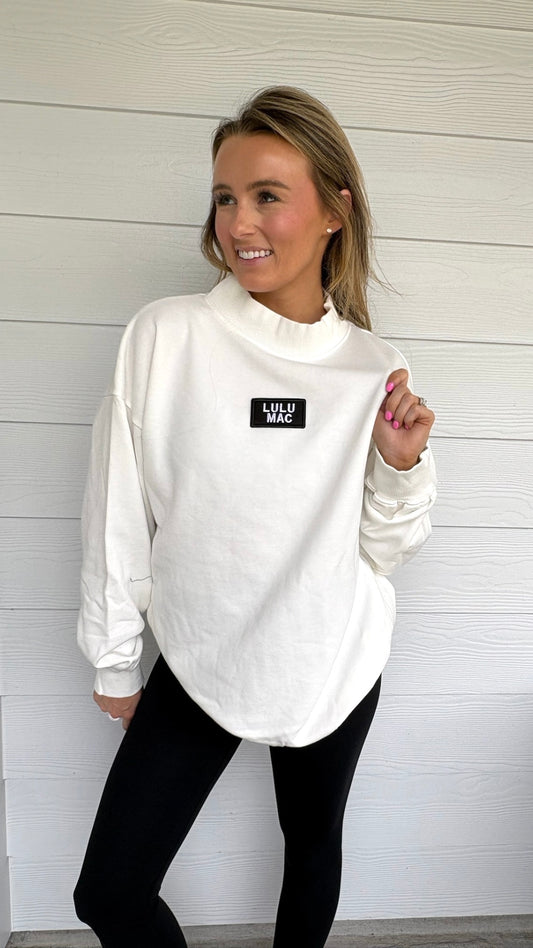 LULU MAC Mock Neck Terry LS Top