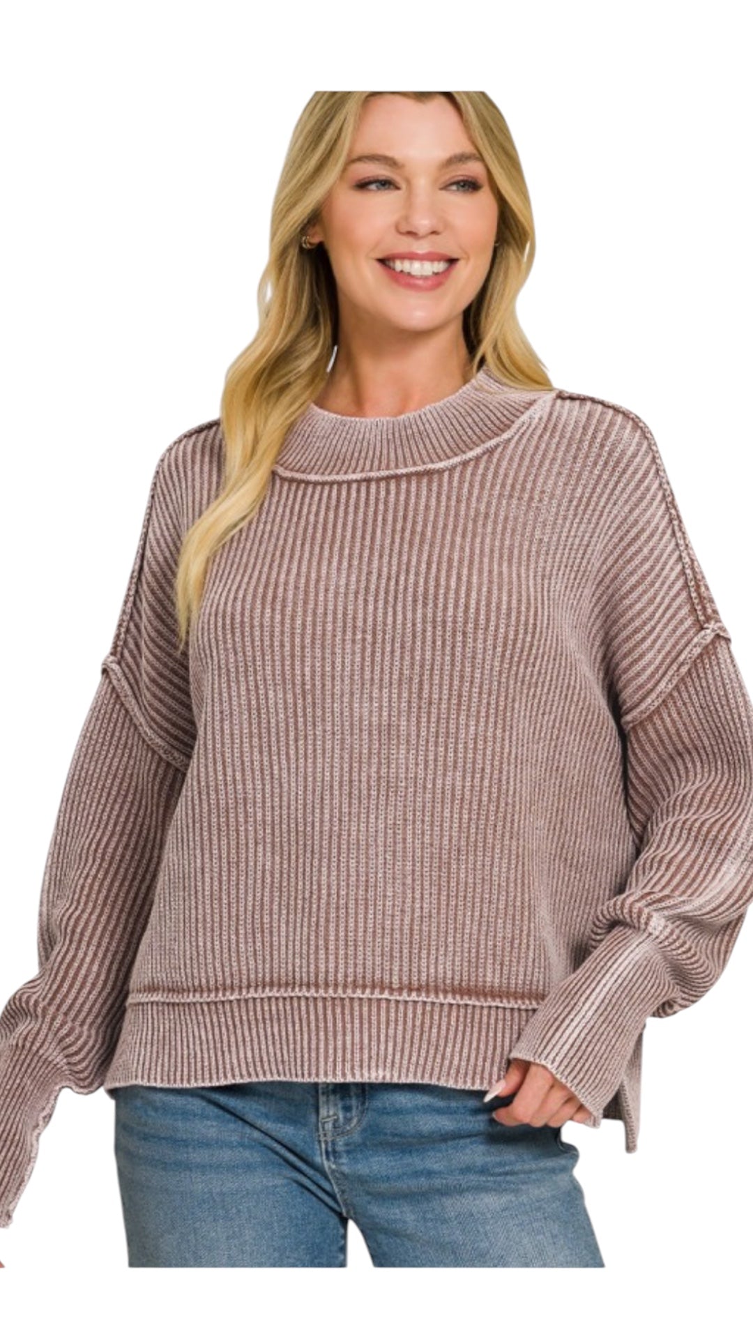 Washed Crop Sweater