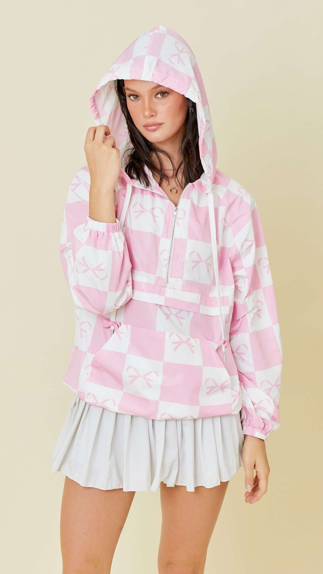 Coquette Checker Print Pullover