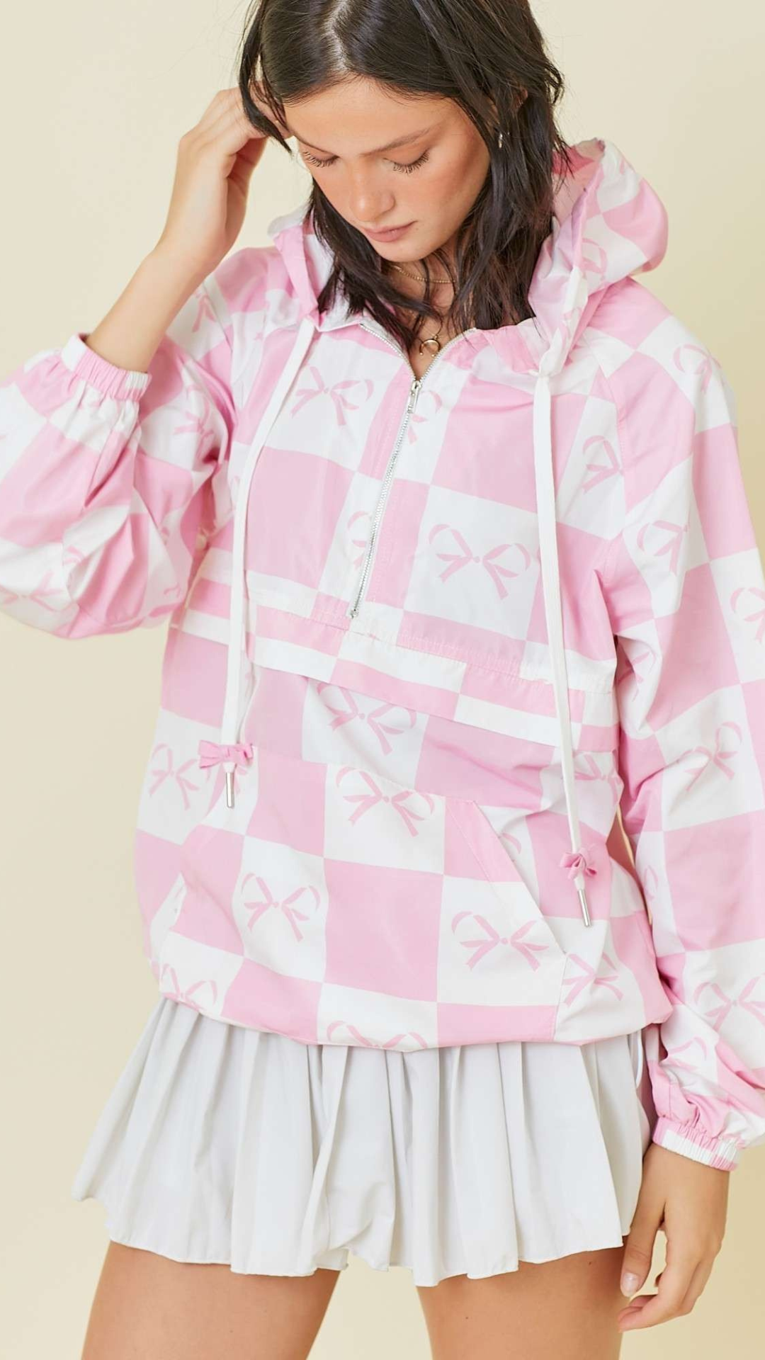 Coquette Checker Print Pullover