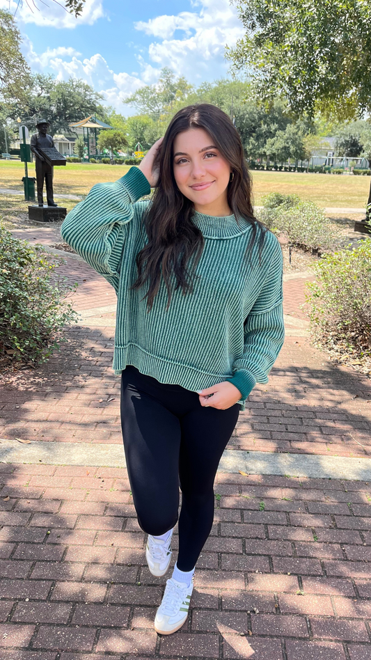 Washed Oversized Pullover Sweater