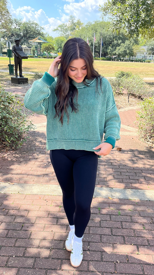 Washed Oversized Pullover Sweater