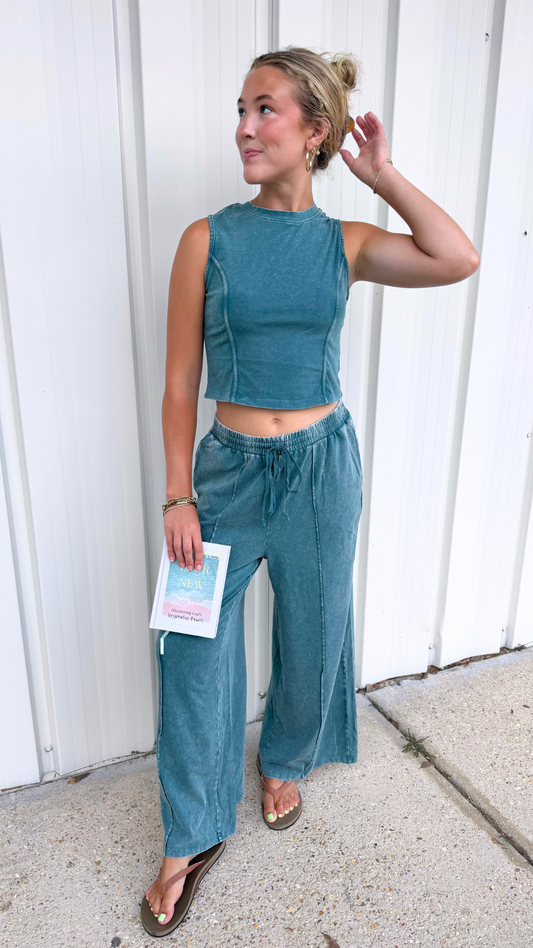 On The Go Washed Tank Set