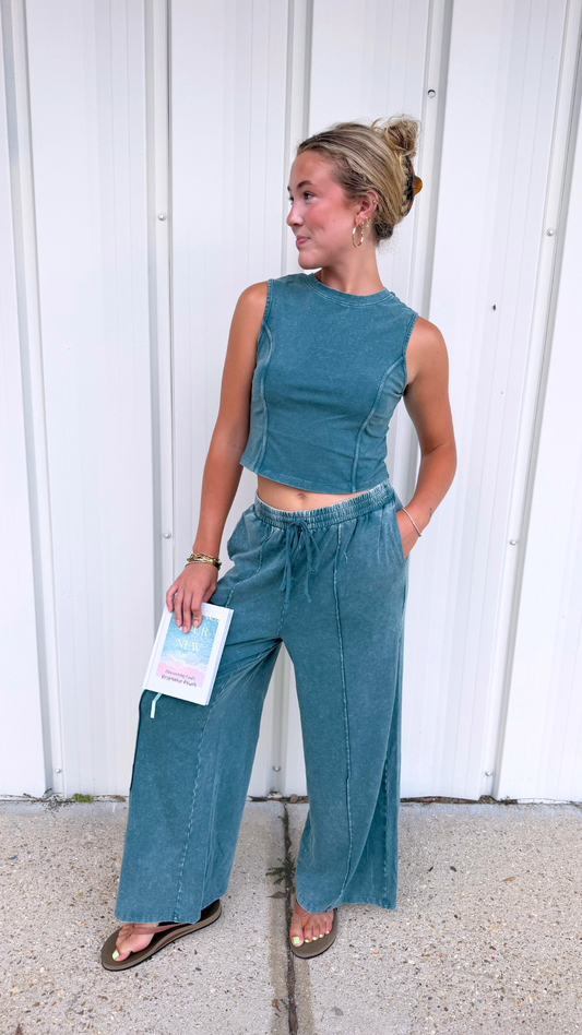 On The Go Washed Tank Set
