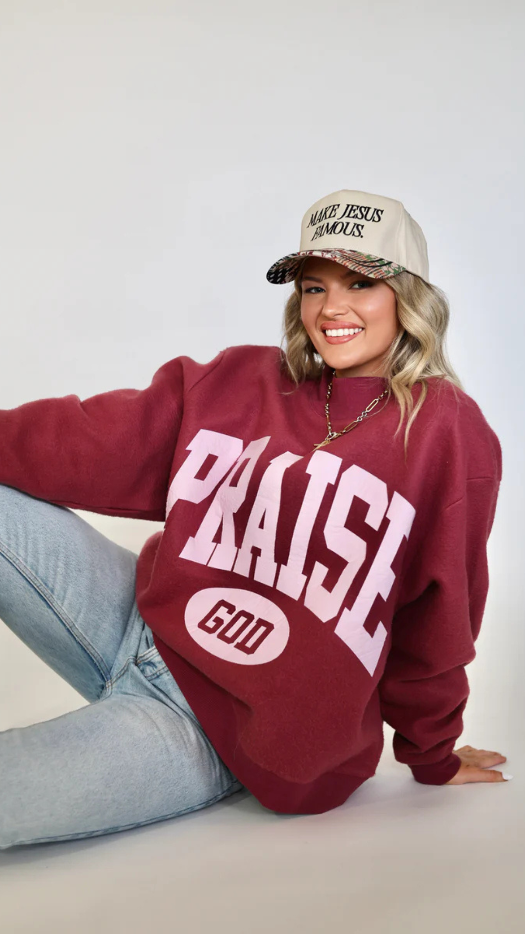 Praise God 2 Sided Mockneck Sweatshirt