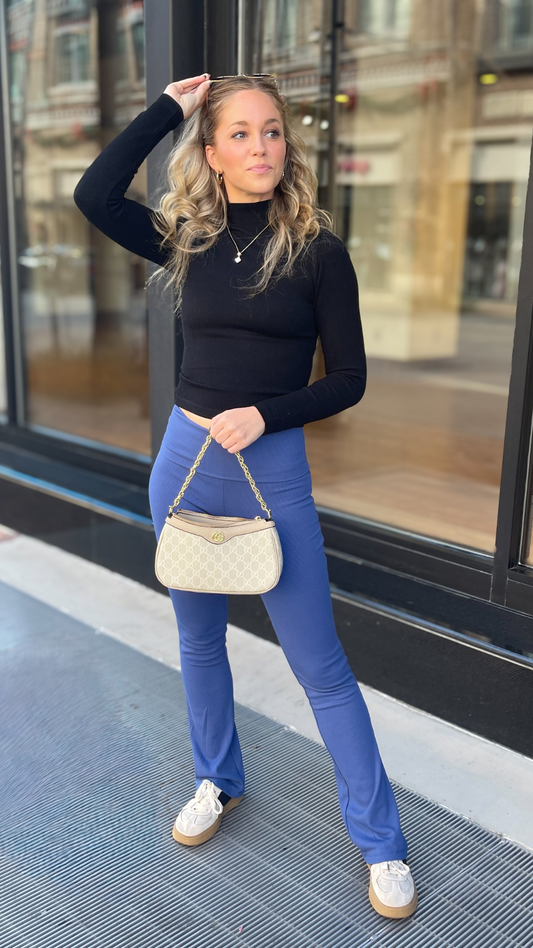 Ribbed Foldover Flares