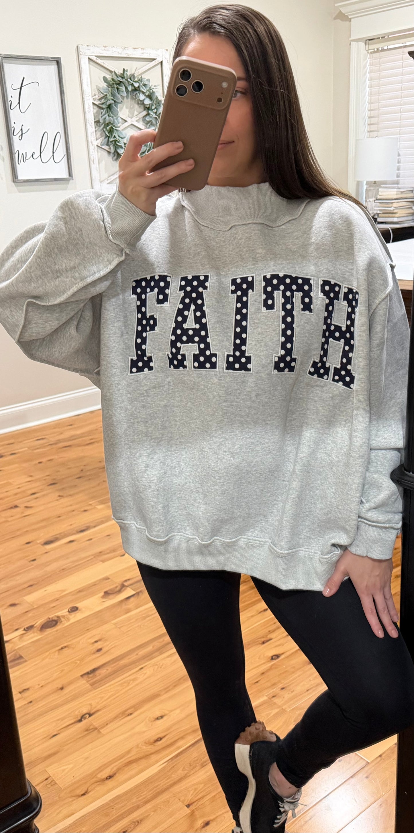 Faith Polka Dot Mockneck