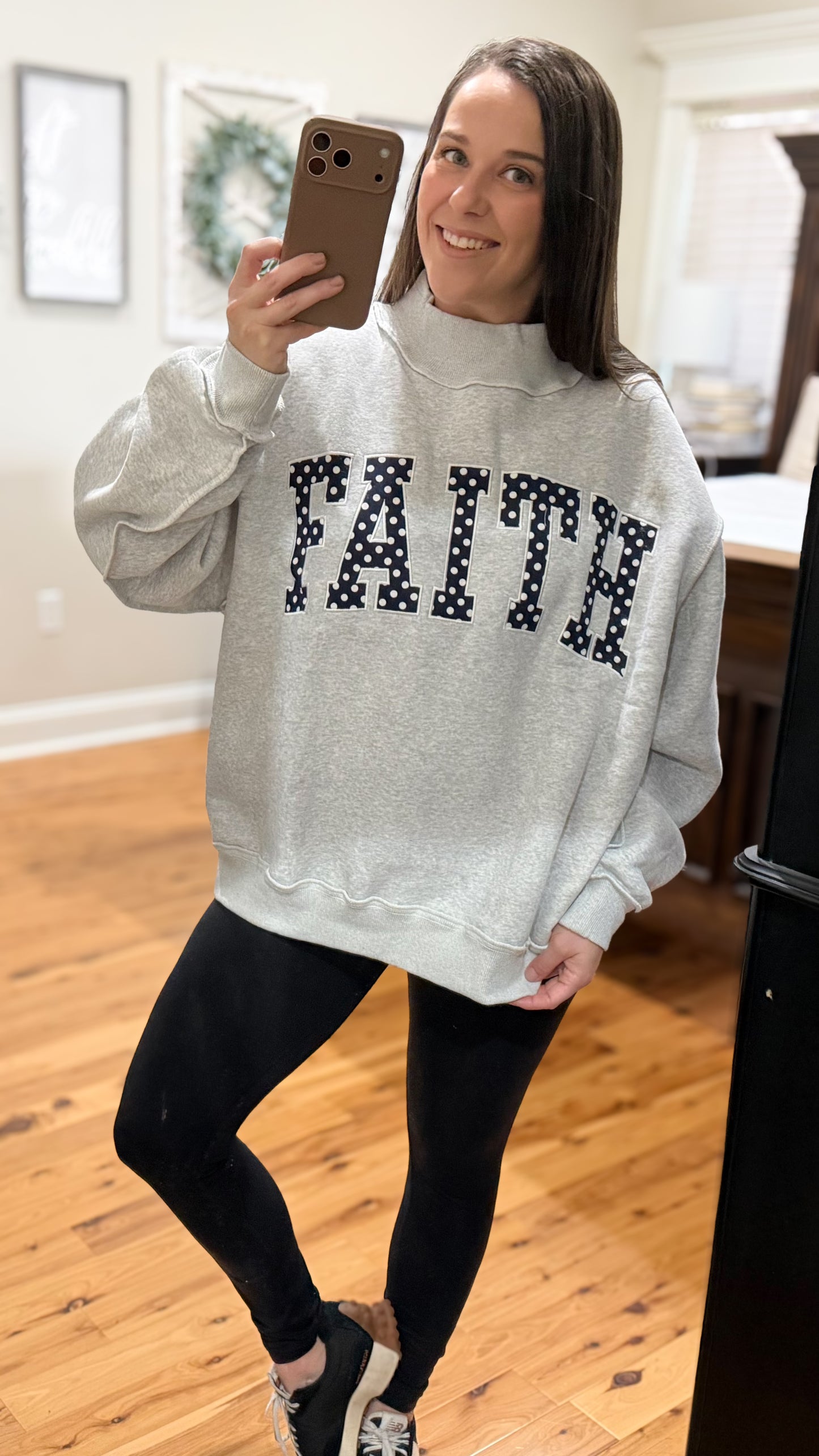 Faith Polka Dot Mockneck