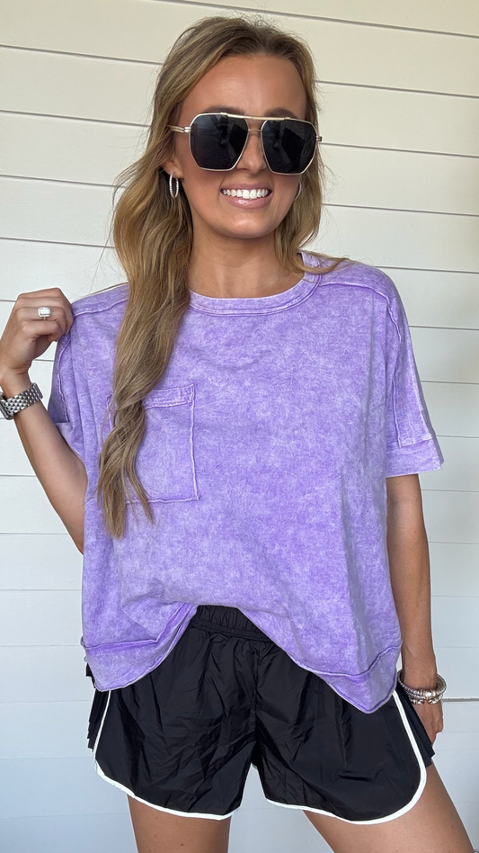 Washed Oversize Crop Tee
