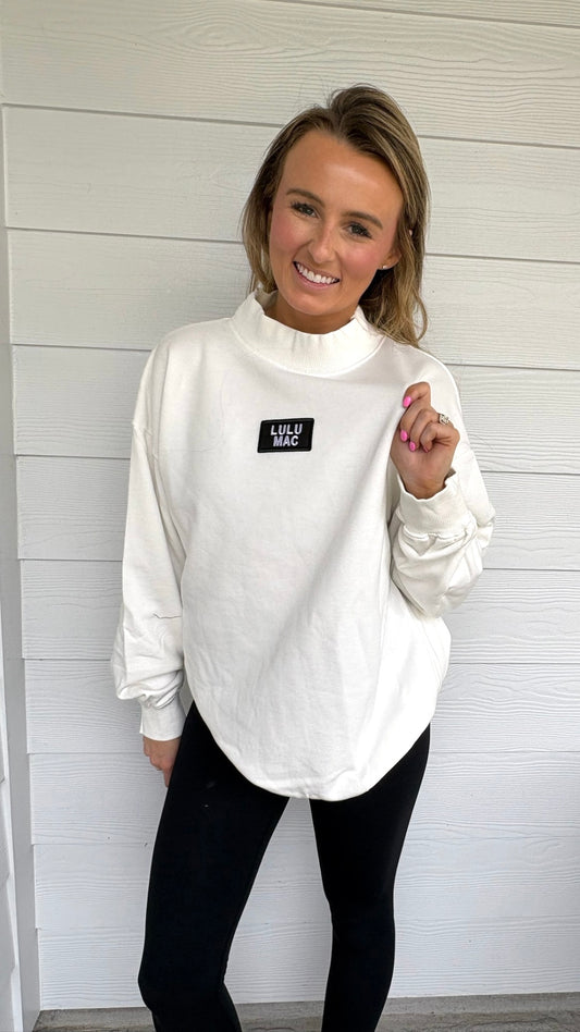 LULU MAC Mock Neck Terry LS Top