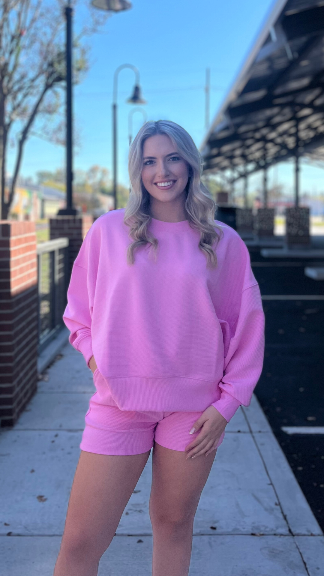 Ribbed Pullover & Shorts Set