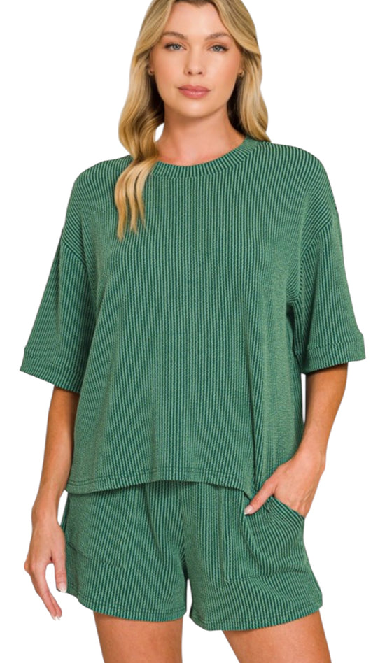 Ribbed Short Set