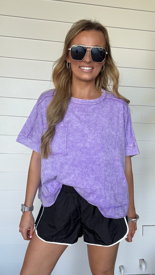 Washed Oversize Crop Tee