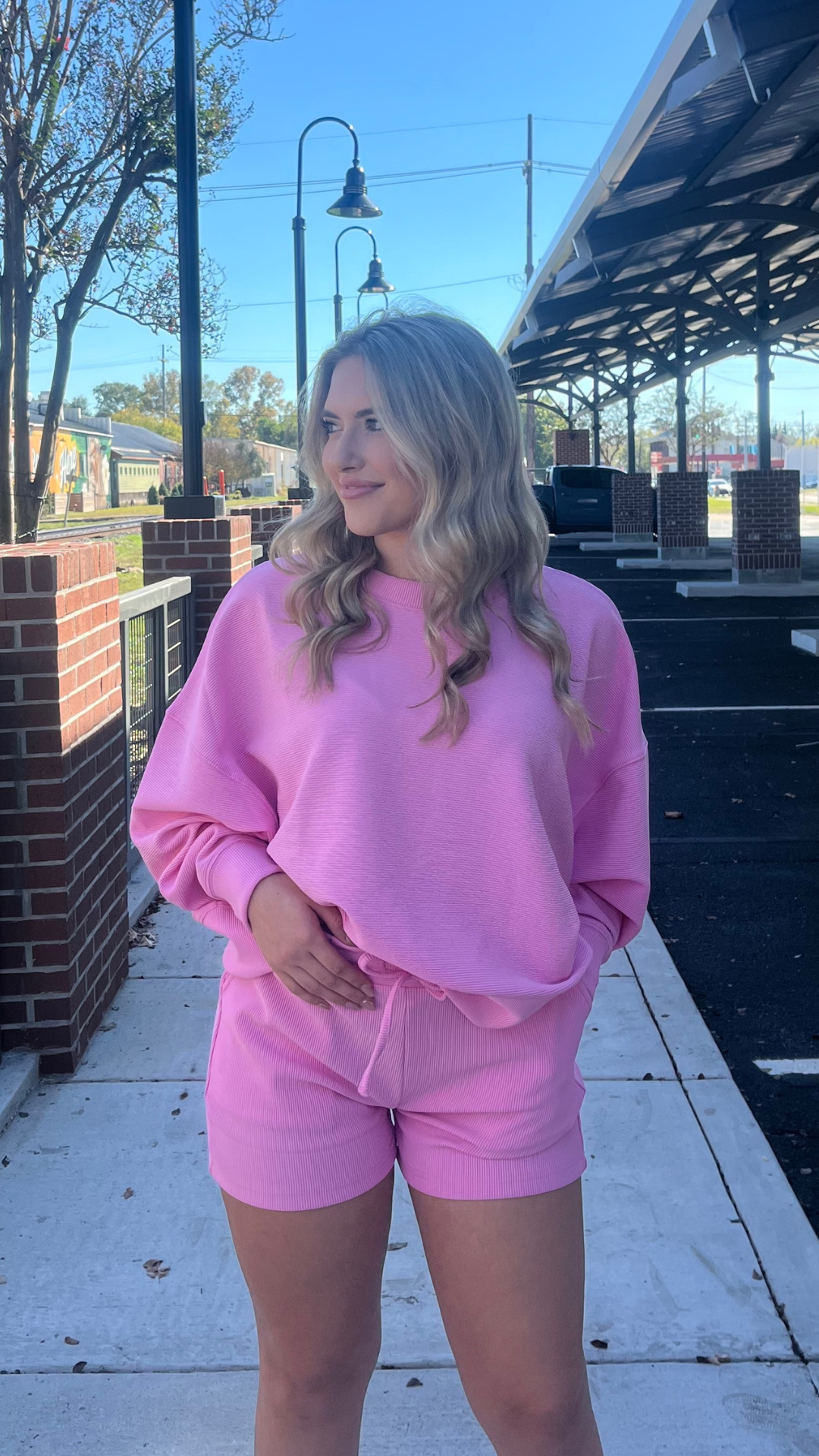 Ribbed Pullover & Shorts Set