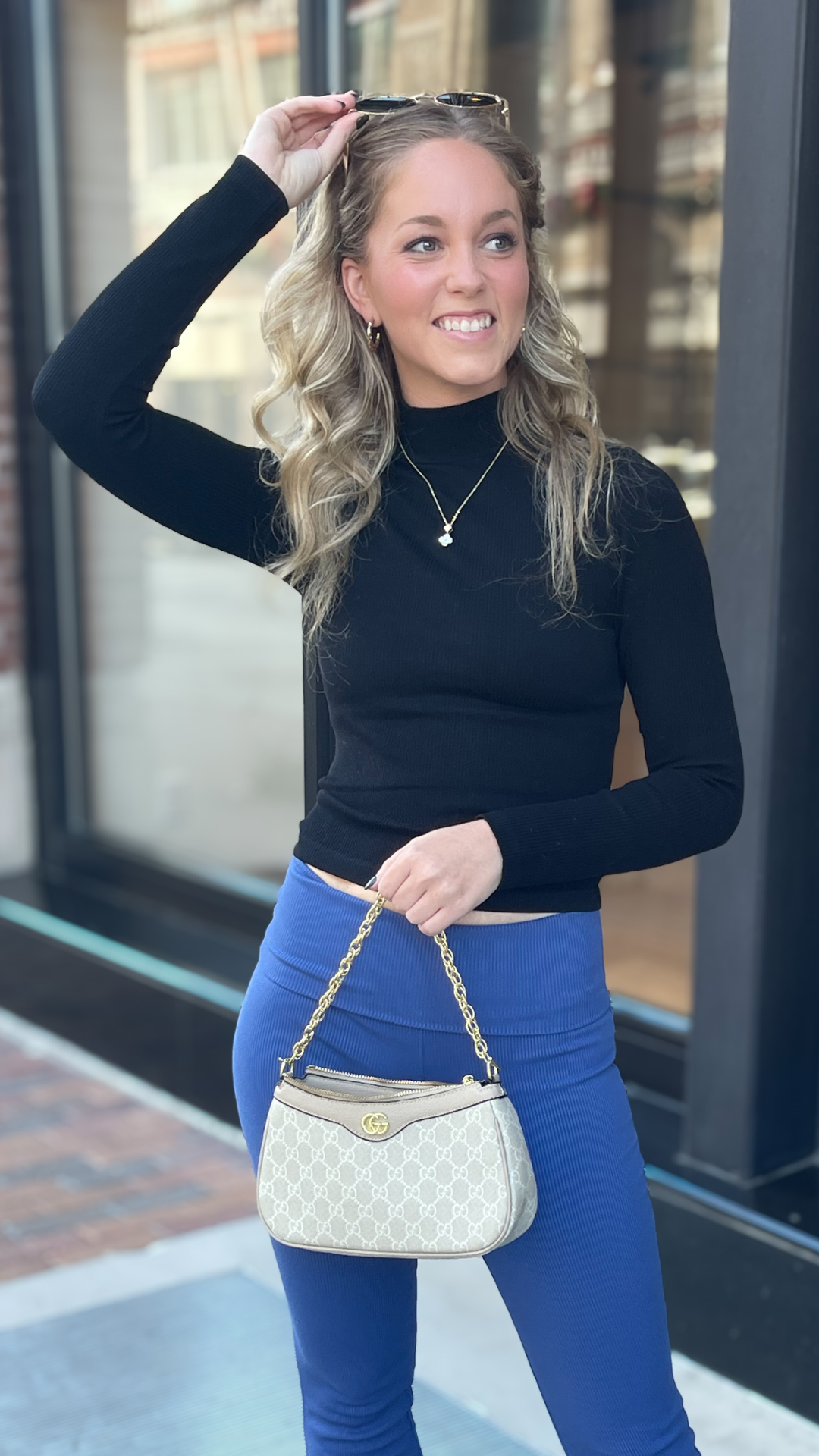 Seamless Ribbed Mock Neck Long Sleeve