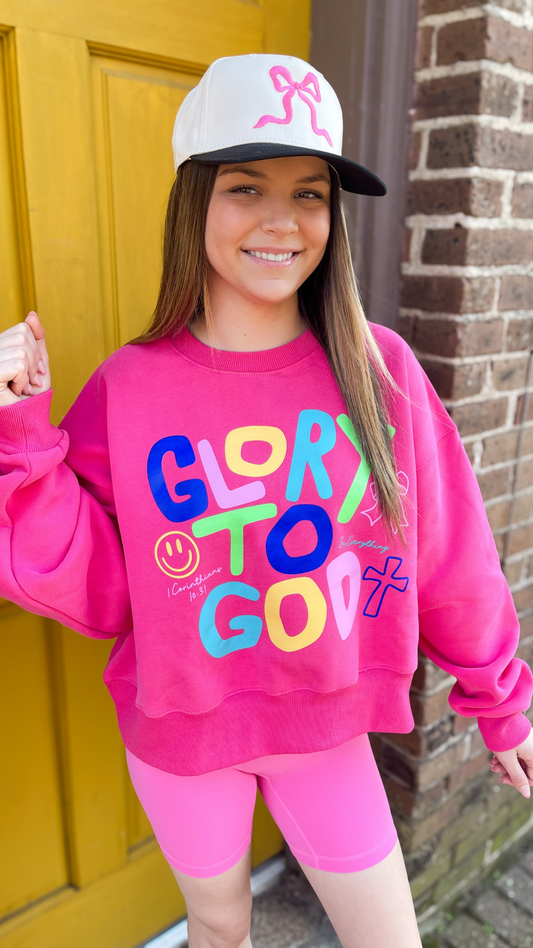 Glory To God Crop Sweatshirt