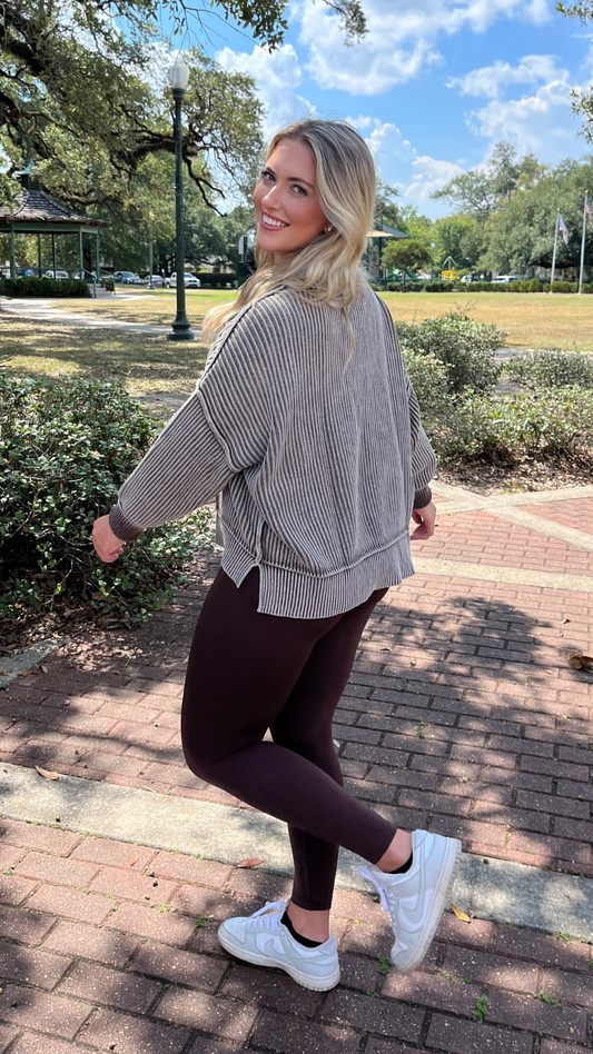 Washed Oversize Pullover Sweater