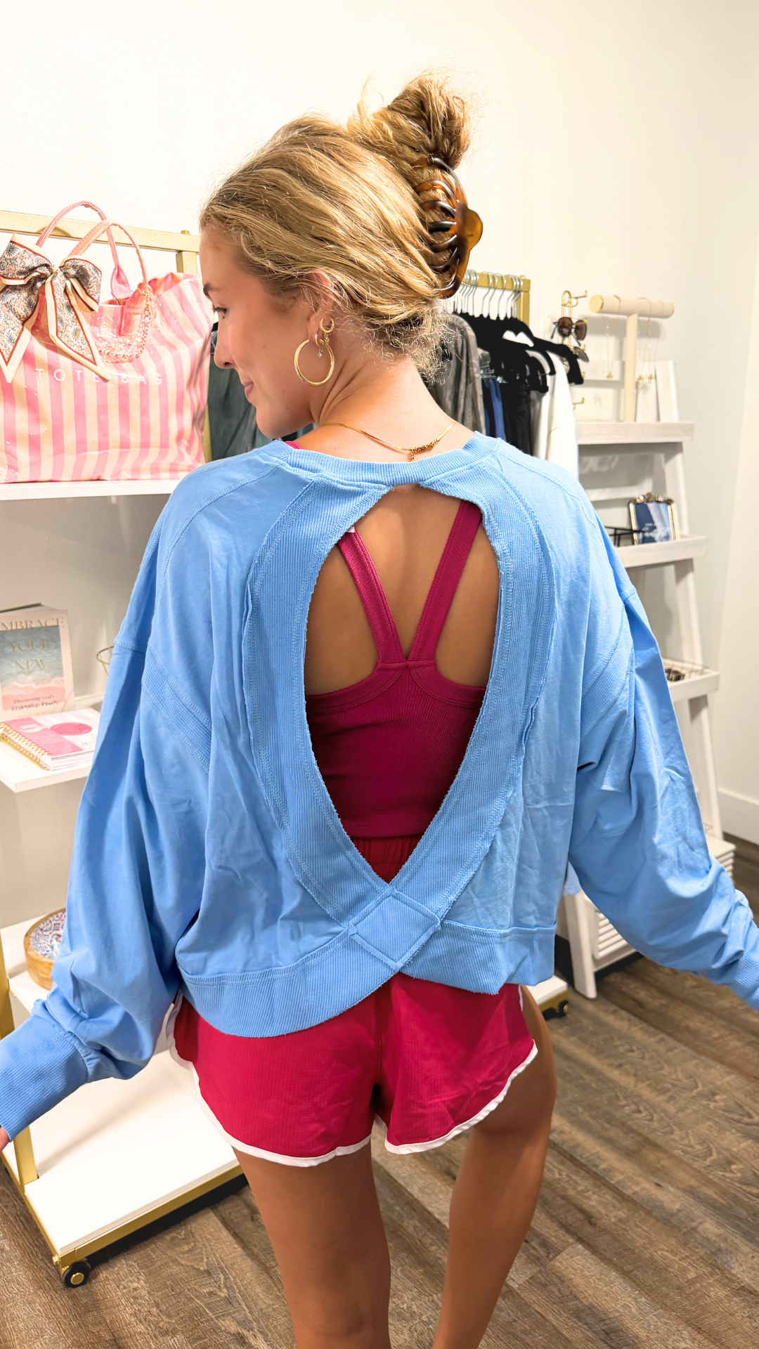 Pima Open Back Long Sleeve