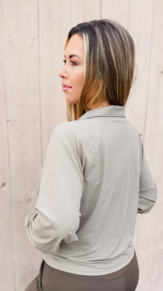 Taupe Full Zip Athletic Jacket