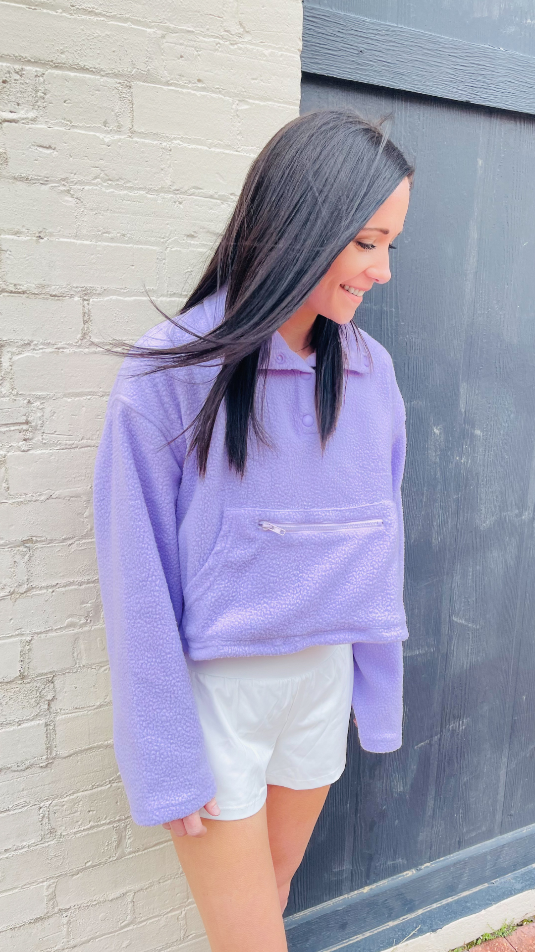 Pocket Boxy Teddy Fleece Pullover