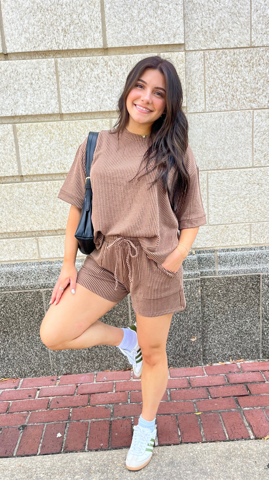 Ribbed Short Set