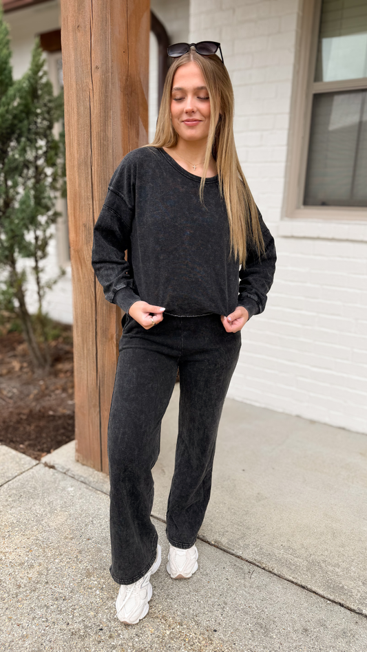 Charcoal Denim Washed Set