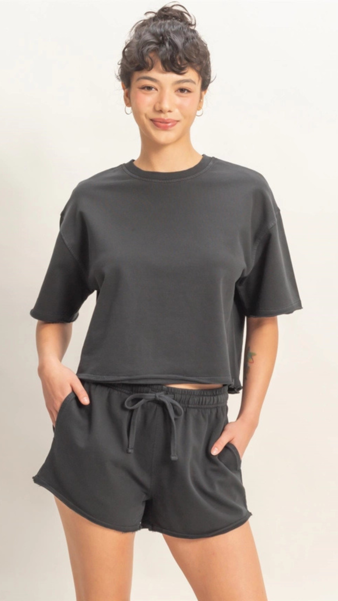 Raw Hem Tee Set