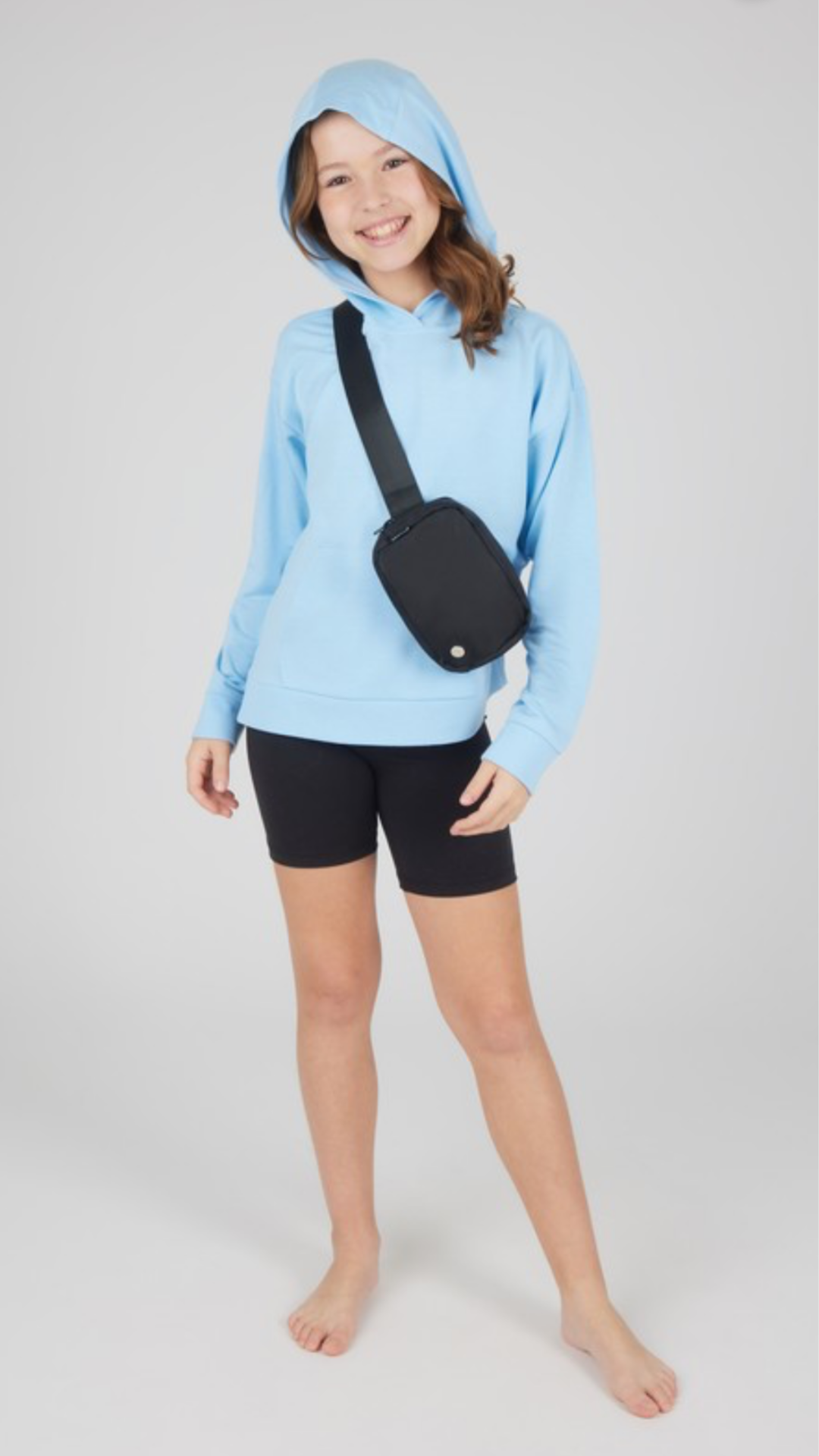Girls Blue Hoody & Biker Set
